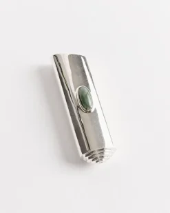 Cyclops Lighter Case in Sterling Silver/Jade