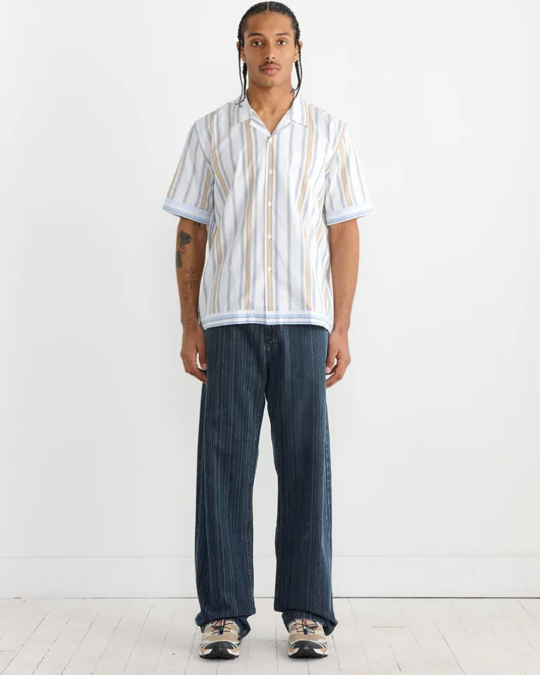 Dean Road Shirt in Blue/Sand