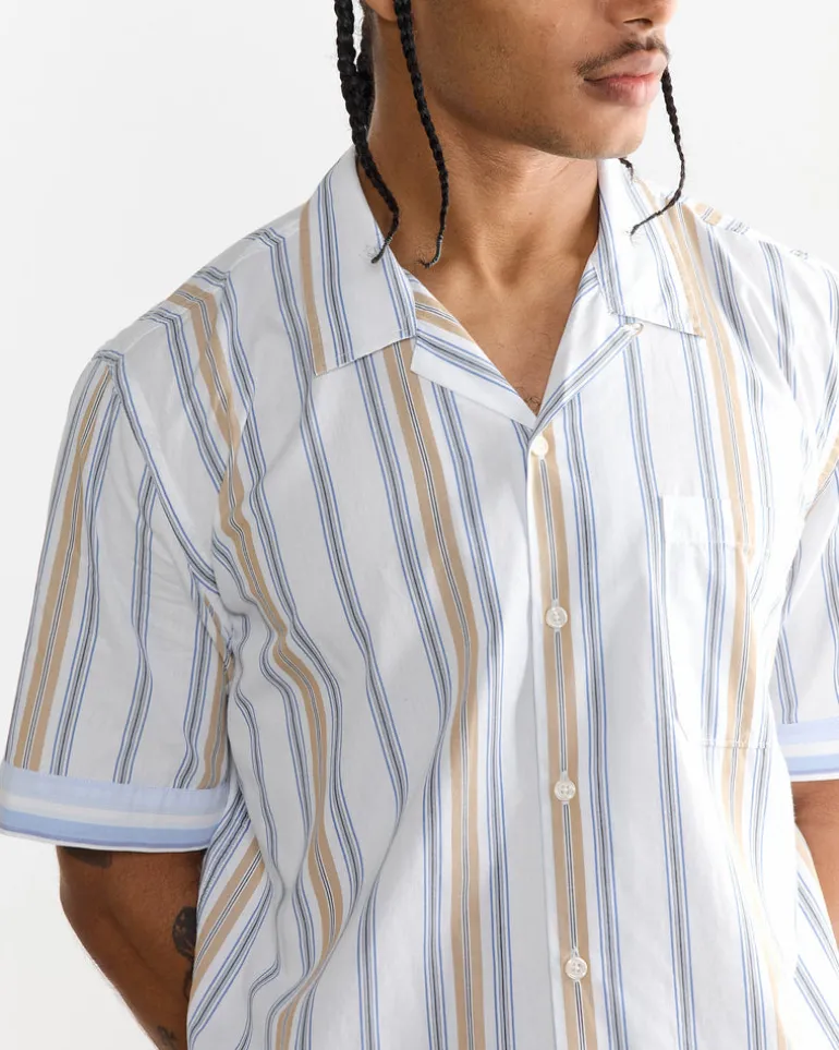 Dean Road Shirt in Blue/Sand