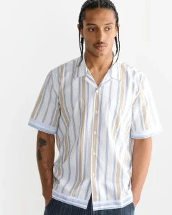 Dean Road Shirt in Blue/Sand