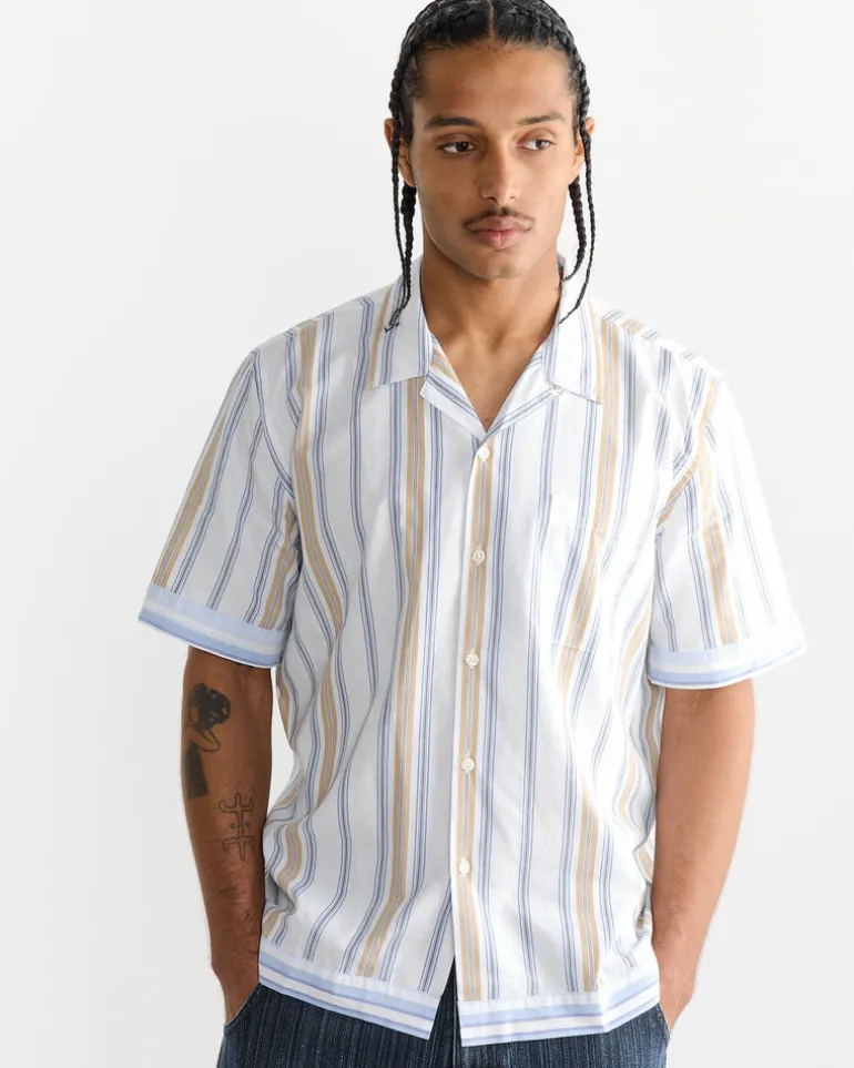 Dean Road Shirt in Blue/Sand