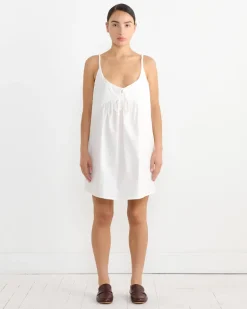 Double V Dress in White