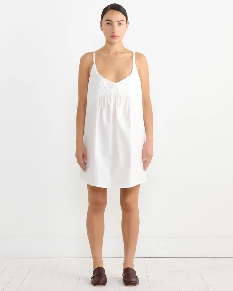 Double V Dress in White