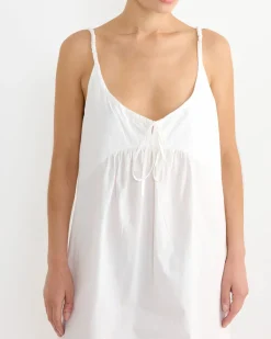 Double V Dress in White