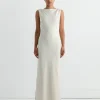 Draped Cowl Dress in Dove