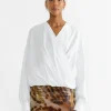 Draped Top in White