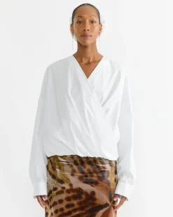 Draped Top in White