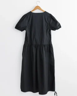 Draw Hem Dress in Black