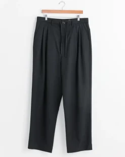 Drawstring Pleated Pant in Black
