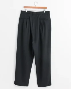 Drawstring Pleated Pant in Black