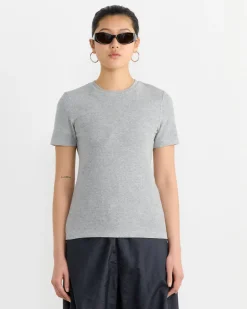 Dry Loop Terry Baby Tee in Heather Grey