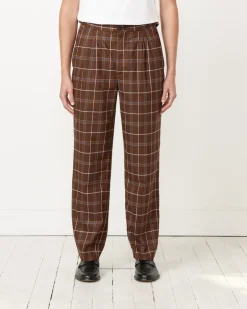 Dunham Plaid Trouser in Brown Multi