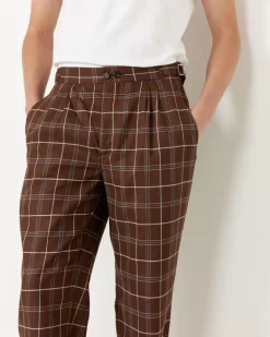 Dunham Plaid Trouser in Brown Multi