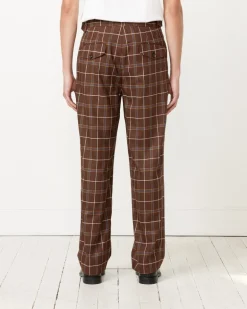 Dunham Plaid Trouser in Brown Multi