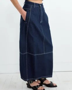 Dusk Denim Skirt in Navy