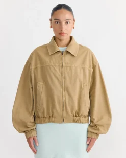 Dyed Finx Gabardine Blouson in Beige