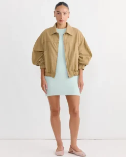 Dyed Finx Gabardine Blouson in Beige