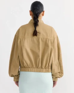 Dyed Finx Gabardine Blouson in Beige