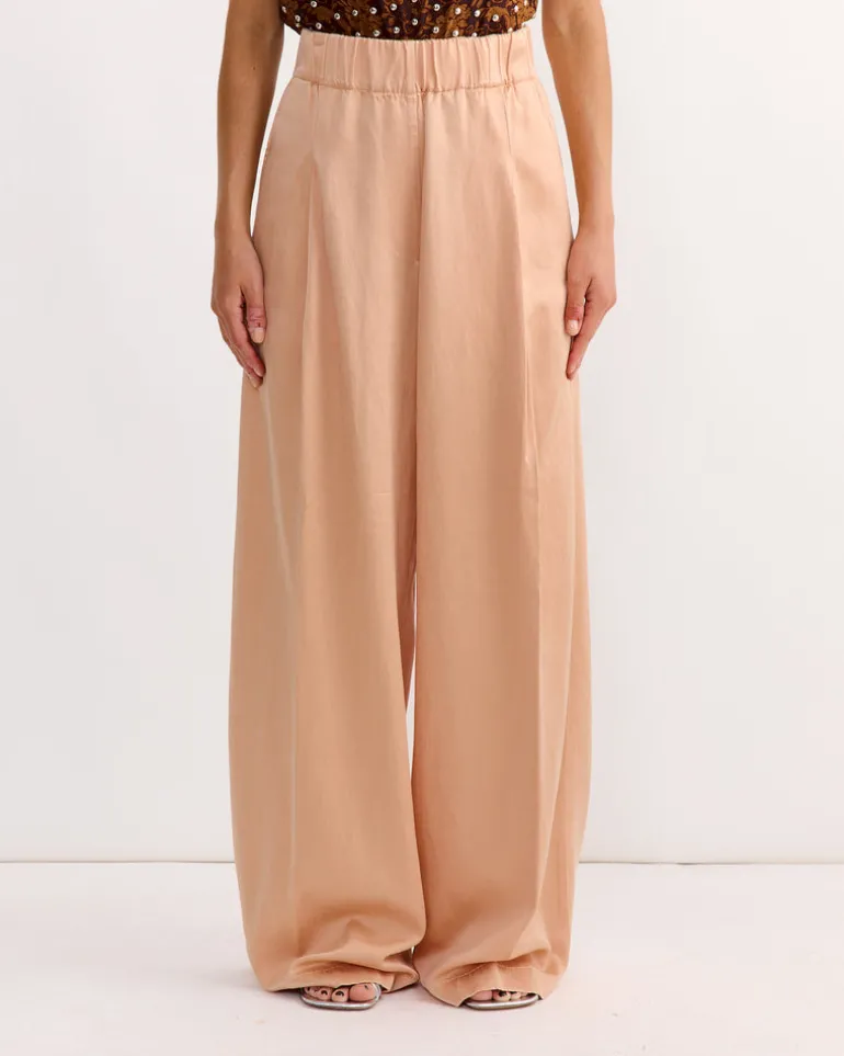 Elasticated Pants in Peach