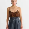 Embellished Tank Top in Dark Brown