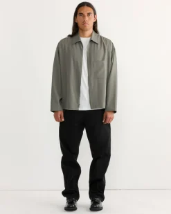 Enzo Shirt in Tropical Wool Olive
