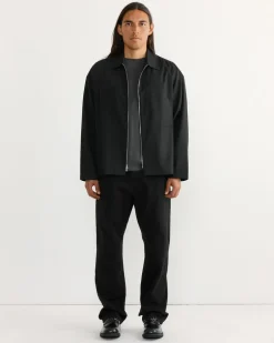 Enzo Shirt in Tropical Wool Black
