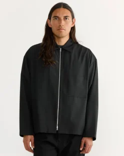 Enzo Shirt in Tropical Wool Black