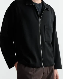 Enzo Shirt in Wool Double Knit Black