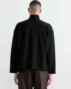 Enzo Shirt in Wool Double Knit Black