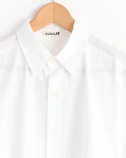 Finx Twill Big Half Sleeved Shirt in White