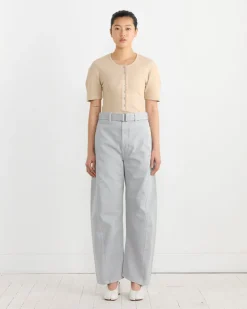 Fitted Henley in Warm Beige