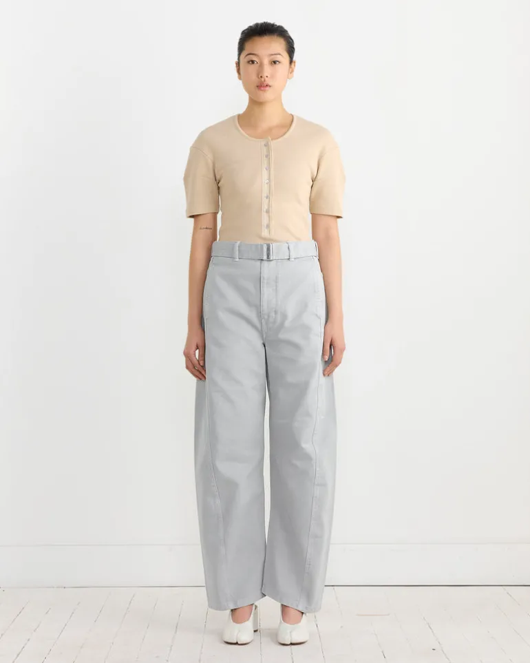Fitted Henley in Warm Beige