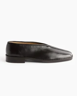 Flat Piped Slipper in Dark Chocolate