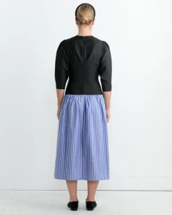 Fleur Dress in Cobalt Stripe