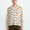 Flower Stamp Shirt in White Multi
