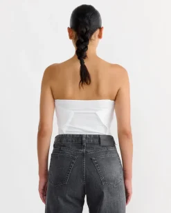 Folded Crew Top in White