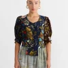 Folk Blouse in Print Z/Flower Power Dark