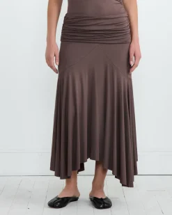 Fortuna Midi Skirt in Brown