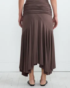 Fortuna Midi Skirt in Brown