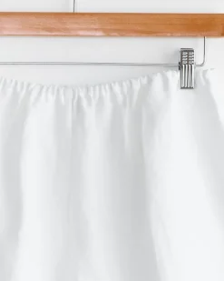 Gathered Linen Set in White