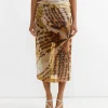Gathered Skirt in Brown
