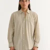 Gio Shirt in Crushed Cotton Sand