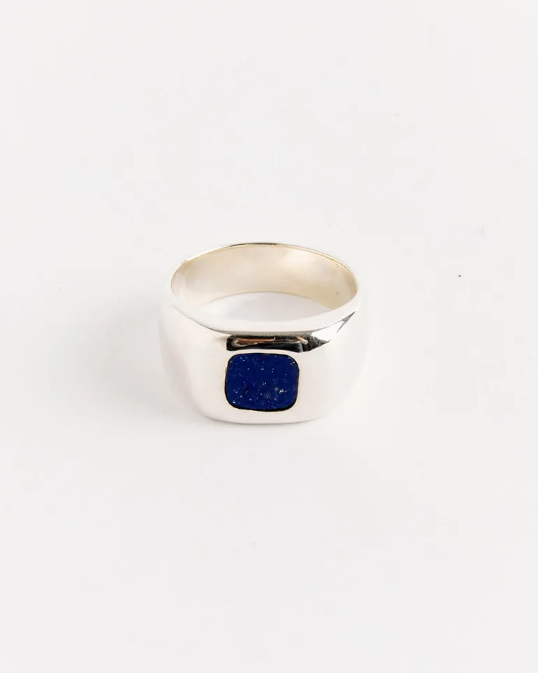 Godfather Ring in Sterling Silver/Lapis