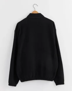 Gradation Pleats Twist Sleeve Zip Jacket in Black