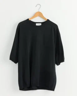 Half Sleeve Knit Shirt in Black