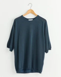 Half Sleeve Knit Shirt in Dusty Blue