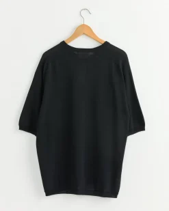 Half Sleeve Knit Shirt in Black