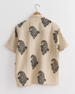 Hand Block Camp Shirt in Harda/Black