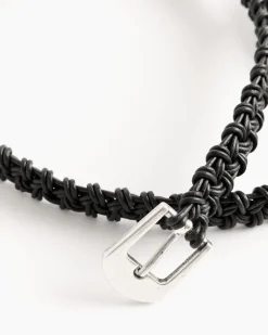 Hand Braided Leather Belt in Black