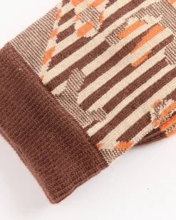Handsome Hands Socks in Brown Orange Grid